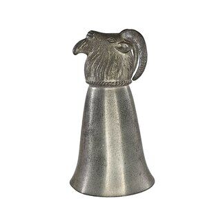 Vintage Connecticut House Pewter Goat Head Stirrup Cup Shot Glass